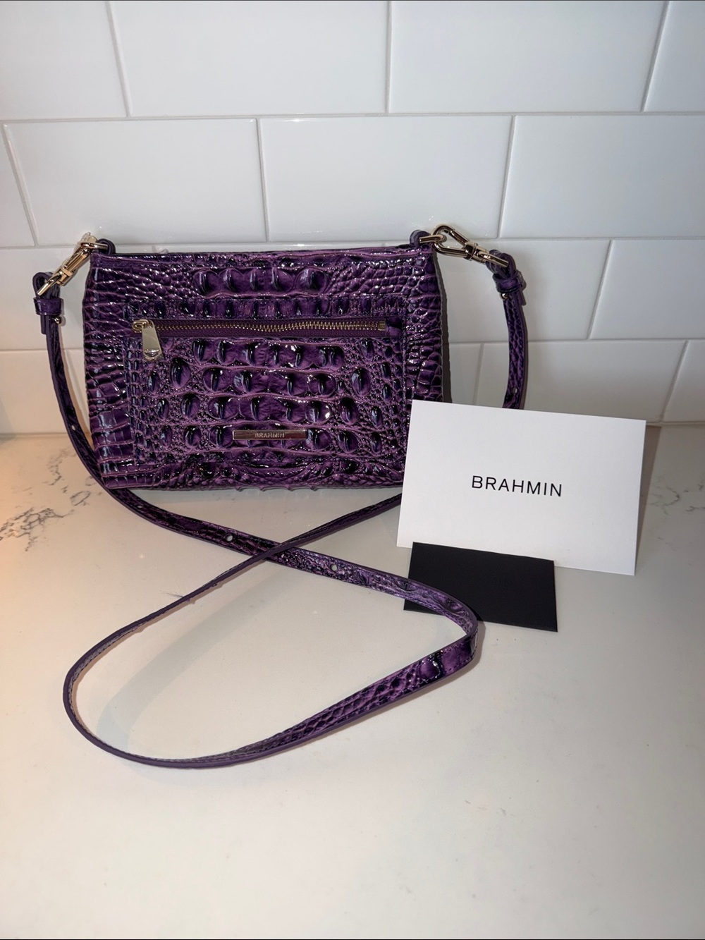 Brahmin Melbourne Vida Crossbody Bag in Heroic Purple